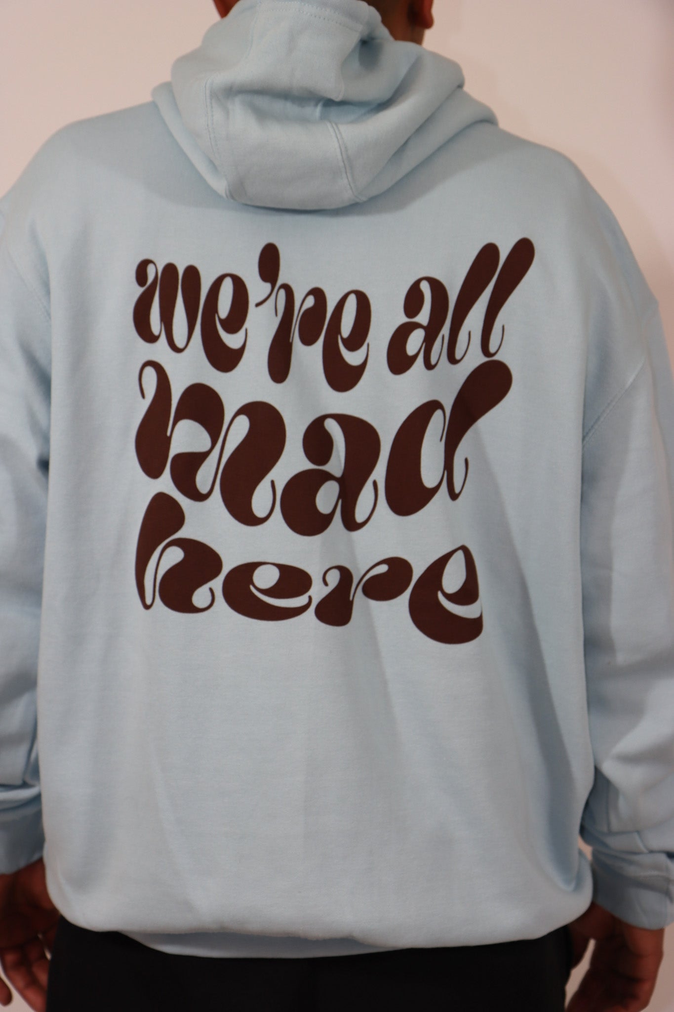 “we’re all mad here” hoodie